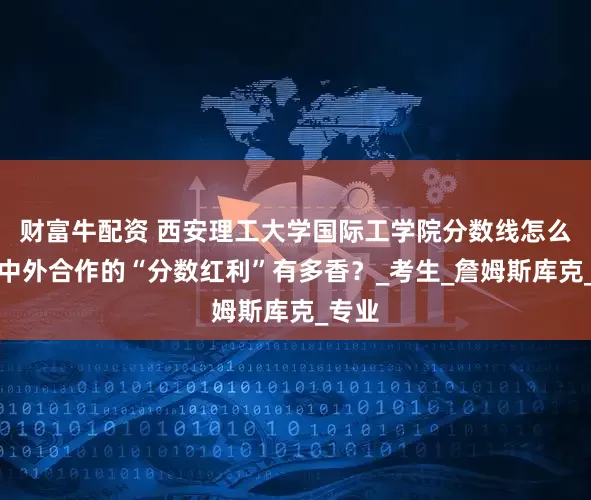 财富牛配资 西安理工大学国际工学院分数线怎么样？中外合作的“分数红利”有多香？_考生_詹姆斯库克_专业