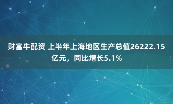 财富牛配资 上半年上海地区生产总值26222.15亿元，同比增长5.1%